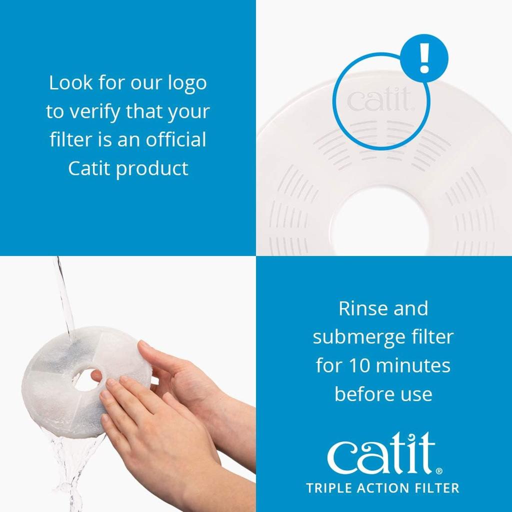 Catit Genuine Catit Fountain Filters for 3 Litre Flower Fountain, Fresh and Clear Fountains Only, Pack of 5