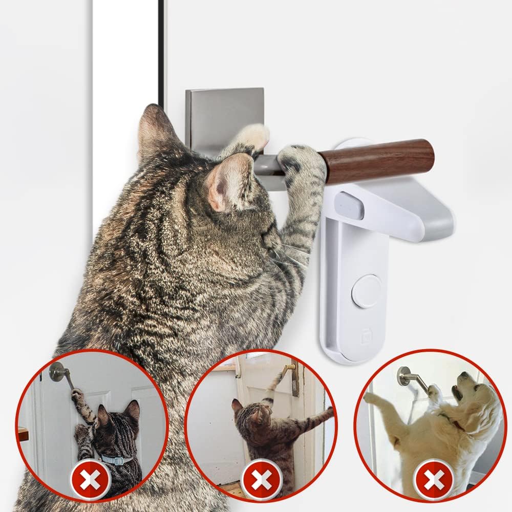 EUDEMON Childproof Door Lever Lock, Baby Safety Door Handle Lock, Easy to Install and no Tools Need or Drill (White, 2 Pack)
