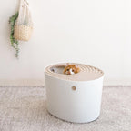 Iris Ohyama Cat Litter Box with Scoop, Up to 7kg, Beige, Top Entry, Cat Litter Tray, Enclosed, For Kitten, High Sided, Hooded, Large, Jumbo, BPA Free, Deep, Easy to Clean, PUNT-530