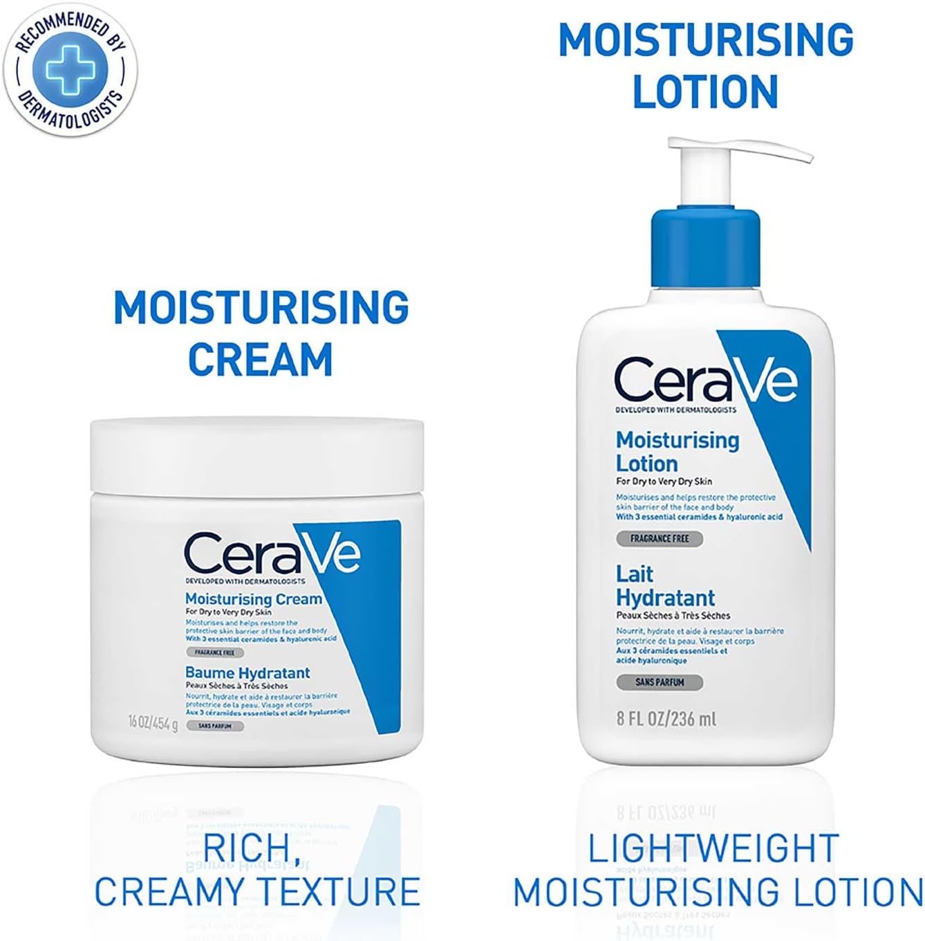 CeraVe Moisturising Cream Pot with Hyaluronic Acid and 3 Essential Ceramides for Dry to Very Dry Skin 454g