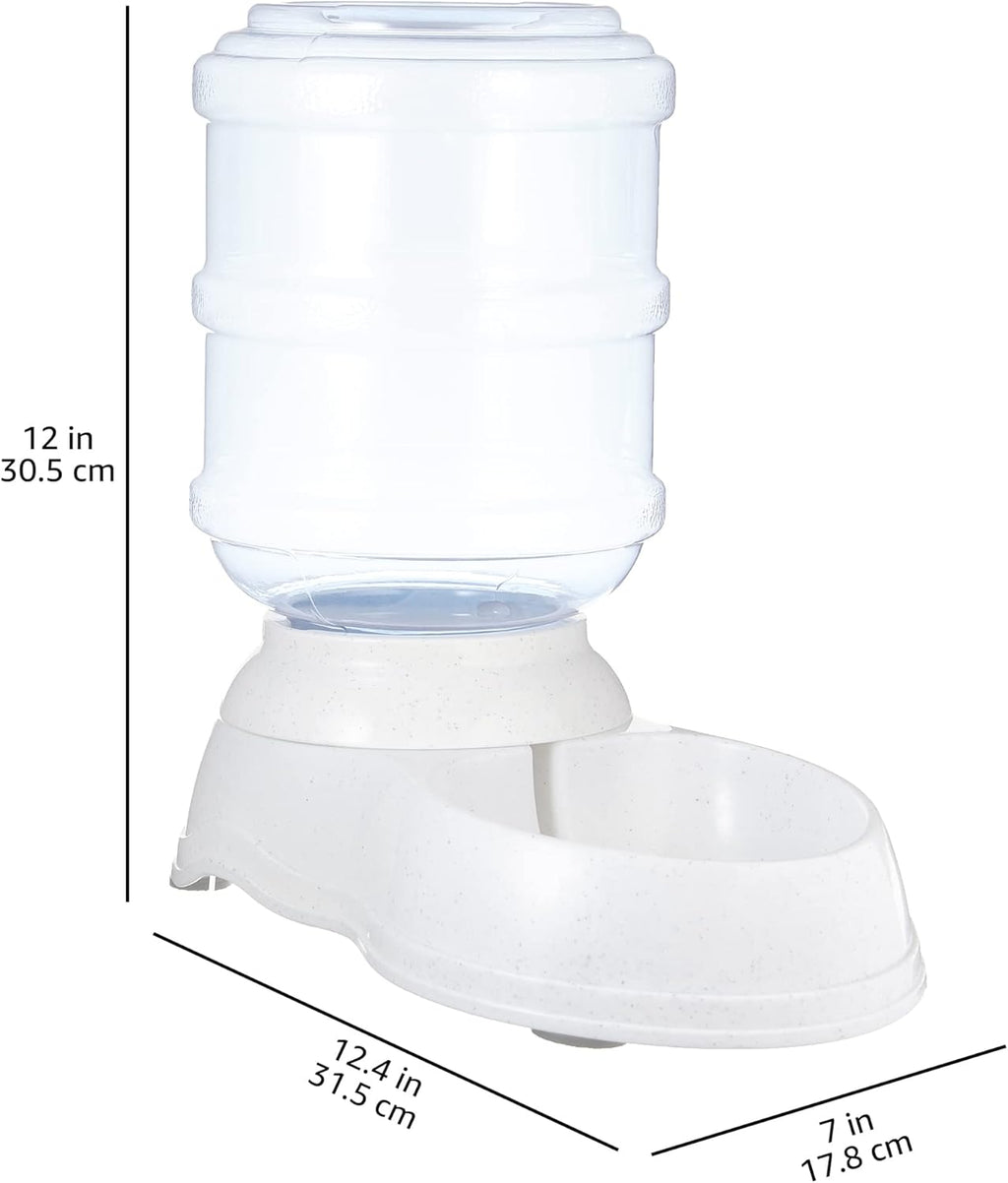 Amazon Basics Dog and Cat Water Feeder, Small, 1 Gallons (3.8 liters), Transparent