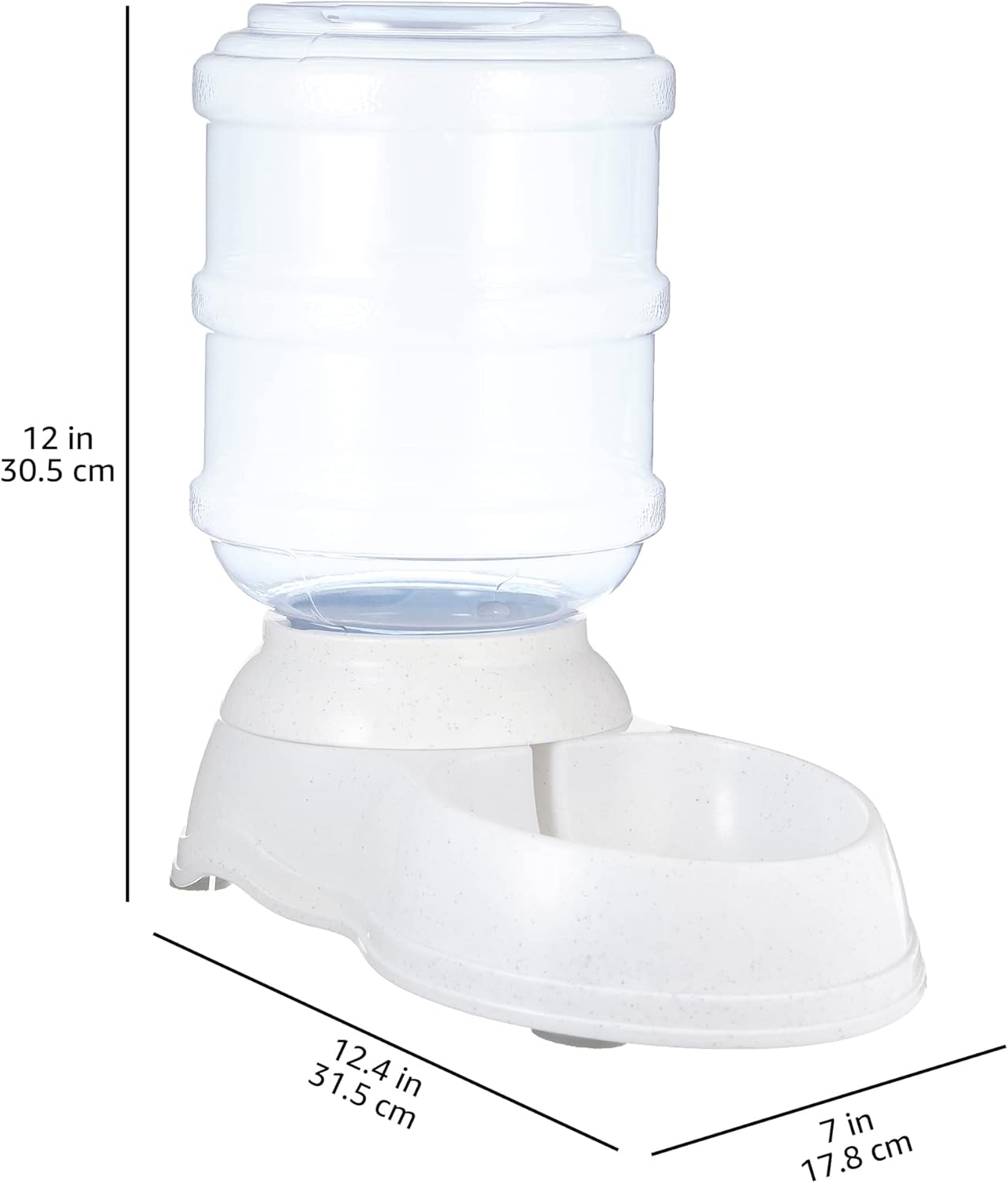 Amazon Basics Dog and Cat Water Feeder, Small, 1 Gallons (3.8 liters), Transparent