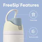 Owala FreeSip Insulated Stainless Steel Water Bottle with Straw for Sports and Travel, Leak Proof, BPA-Free, 710ml, Iced Breeze