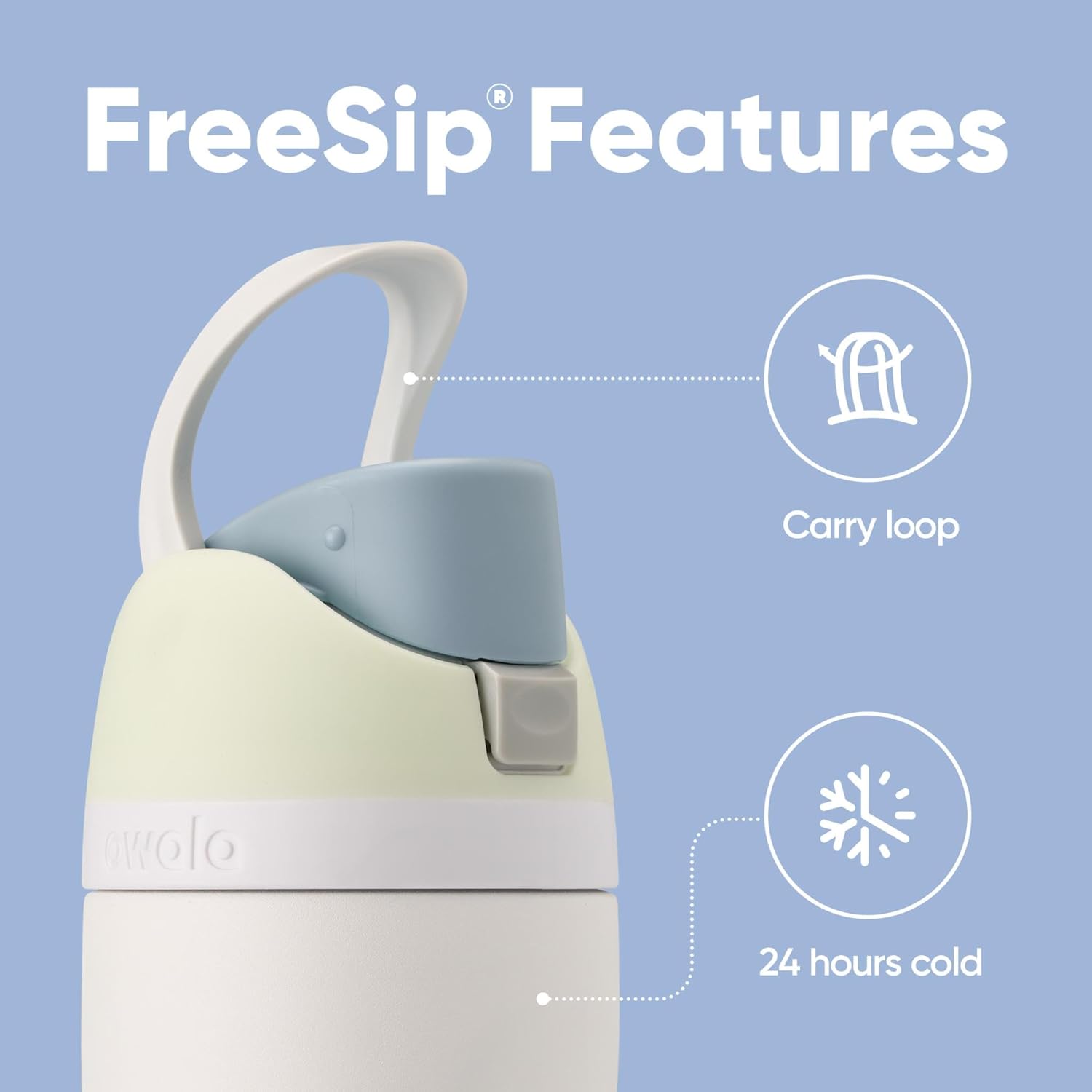 Owala FreeSip Insulated Stainless Steel Water Bottle with Straw for Sports and Travel, Leak Proof, BPA-Free, 710ml, Iced Breeze