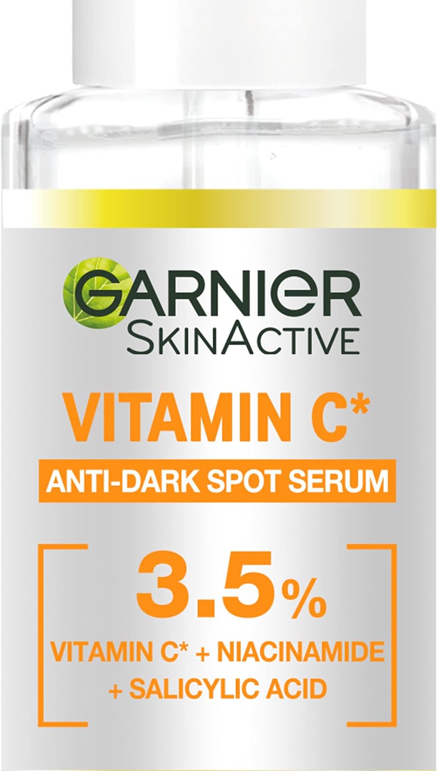 Garnier SkinActive Vitamin C Day Serum, Anti-Dark Spot and Brightening Face Serum for All Skin Types, 30 ml