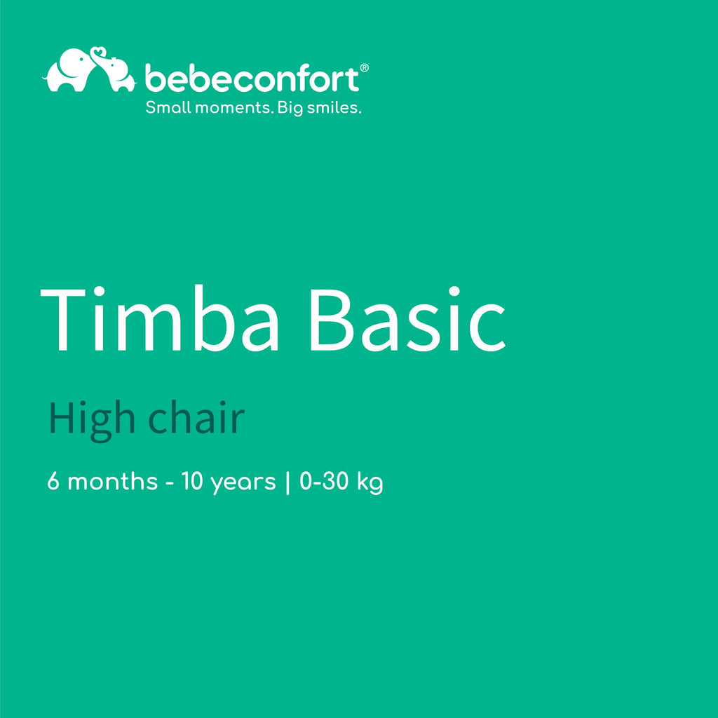 Bebeconfort Timba Evolutive Wooden High Chair, 6 Months-99 Years, Up to 110 kg, Baby High Chair, Removable Tray, Adjustable Seat & Footrest, 3-point Safety Harness, Fits Timba Baby, Natural Wood