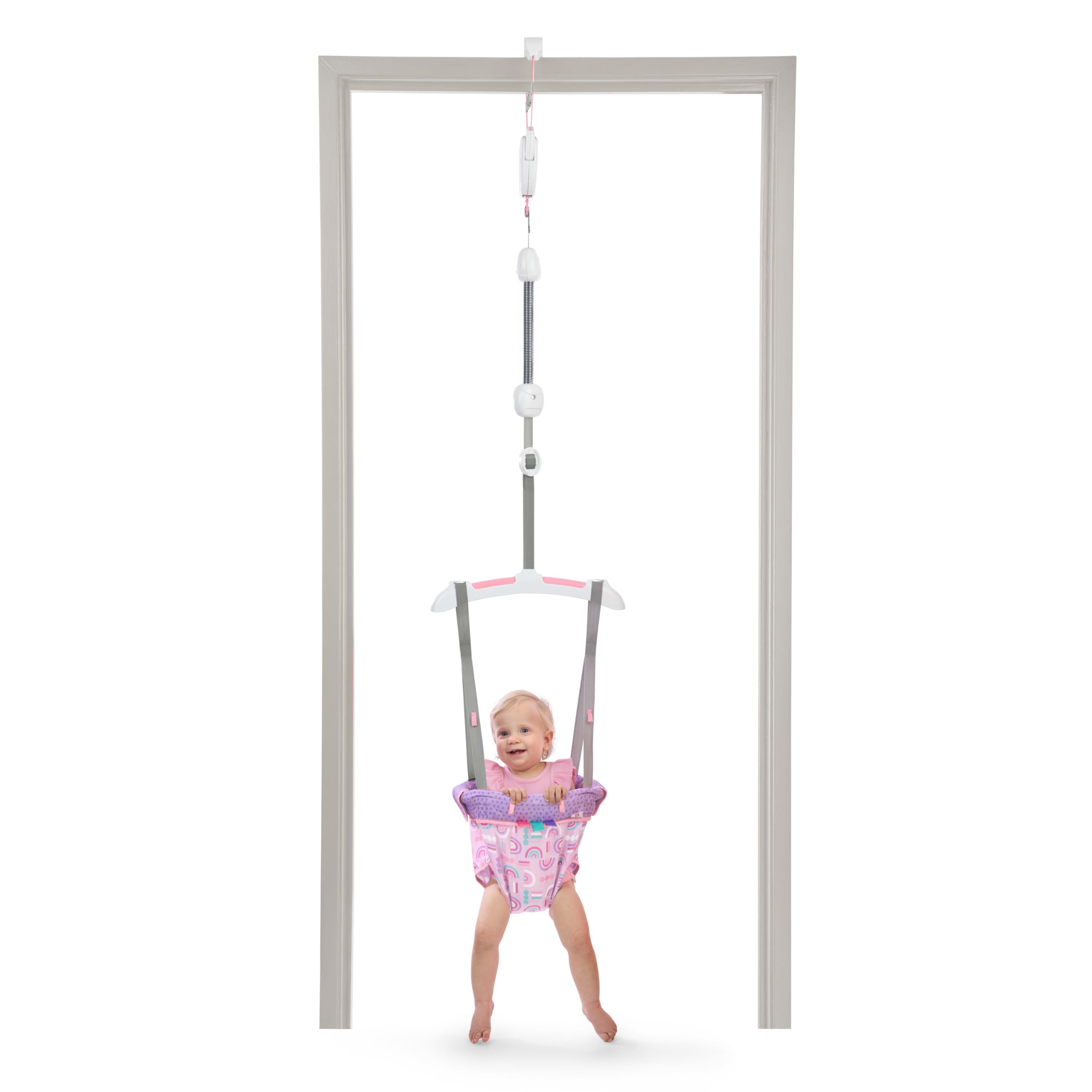 Bright Starts Playful Parade Door Jumper for Baby with Adjustable Strap, 6 Months and Up, Max Weight 26 lbs