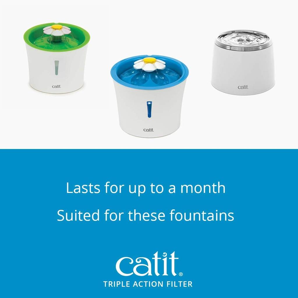 Catit Genuine Catit Fountain Filters for 3 Litre Flower Fountain, Fresh and Clear Fountains Only, Pack of 5