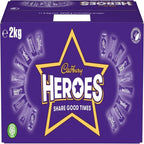Cadbury Heroes Chocolate Bulk Share Box, Assorted Mini-Size Milk Chocolate Bars, 2 kg (Pack of 1)