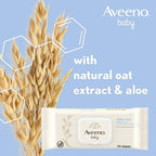 Aveeno Baby Daily Care Wipes Sensitive Skin Cleanse Gently And Efficiently Baby Essentials, White, Pack Of 12 (864 Wipes In Total)