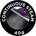 Russell Hobbs Supreme Steam Iron, Powerful vertical steam function, Non-stick stainless steel soleplate, Easy fill 300ml Water Tank, 110g Steam Shot, 40g Continuous steam, 2m Cord, 2400W, 23060
