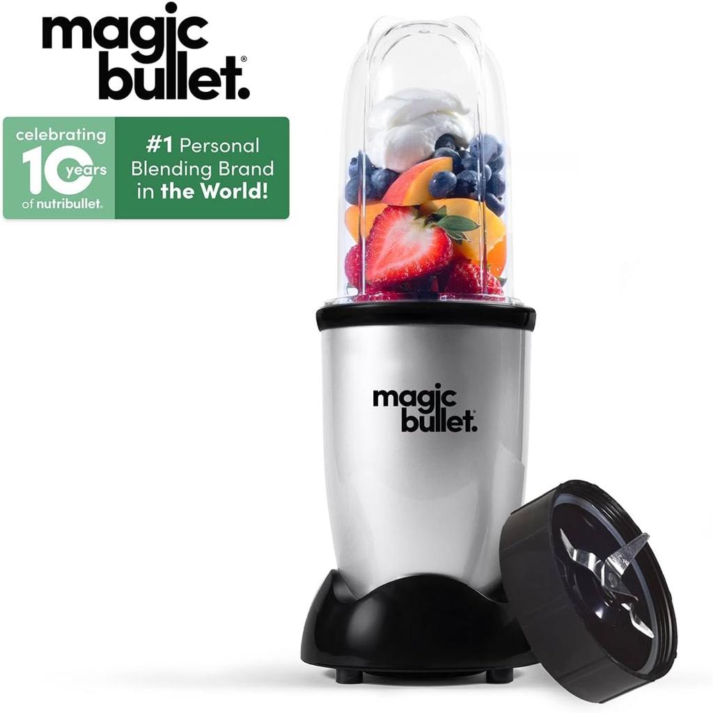 nutribullet magic bullet Starter Kit - All-in-one Food Processor & Blender - 10,000 RPM Speed - 4 Piece Kit with High Torque Power Base, Tall Cup & Flip Top Lid & Cross Blade - For Meal Prep