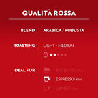 Lavazza, A Modo Mio Qualità Rossa, Coffee Capsules, Arabica and Robusta, Full and Sustained Taste, Intensity 10/13, Medium Roasting, Perfect for a 40ml Espresso, Compostable, 36 Espresso Pods