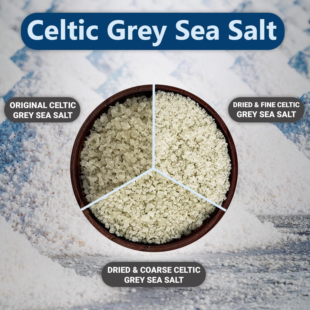 Seba Garden Grey Celtic Sea Salt 1kg Hand Harvested Grey Sea Salt Resealable Bag Contains Over 82 Essential Minerals