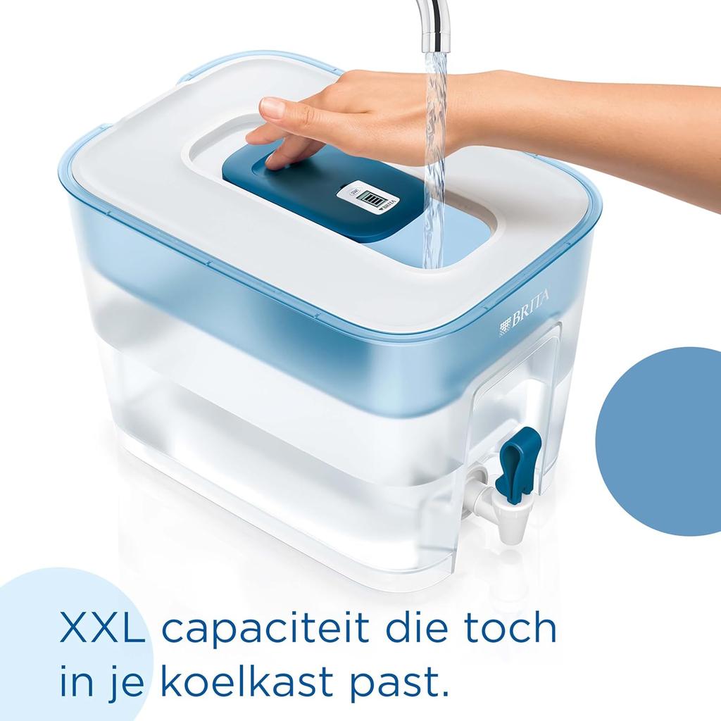 BRITA Flow XXL Water Filter Tank (8.2L) incl. 1x MAXTRA PRO All-in-1 cartridge - fridge-fitting dispenser for families and offices - now in sustainable Smart Box packaging