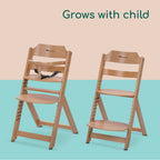 Bebeconfort Timba Evolutive Wooden High Chair, 6 Months-99 Years, Up to 110 kg, Baby High Chair, Removable Tray, Adjustable Seat & Footrest, 3-point Safety Harness, Fits Timba Baby, Natural Wood
