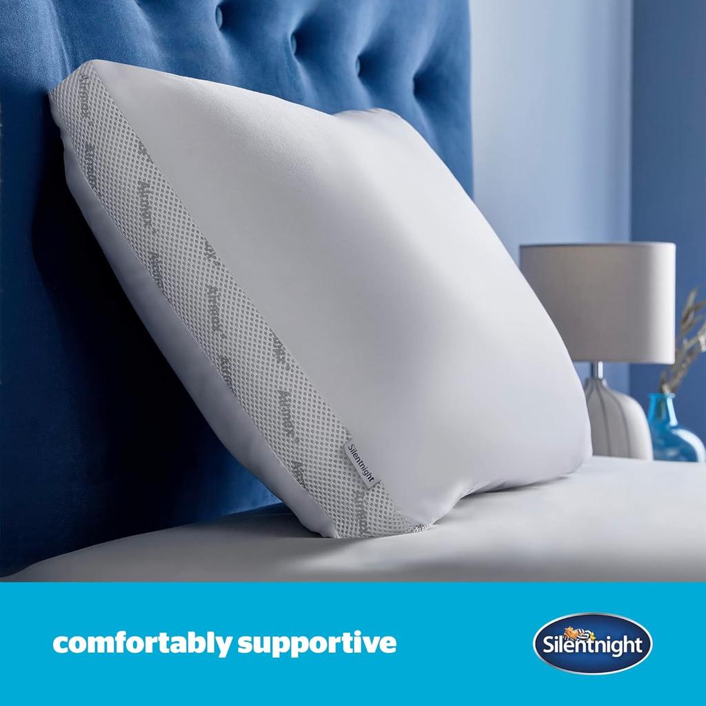 Silentnight Airmax Pillow Pack of 2 – Air Mesh Sides Maximising Airflow Preventing Overheating for a Cool Night's Sleep – Machine Washable and Hypoallergenic Bed Pillow 2 Pack