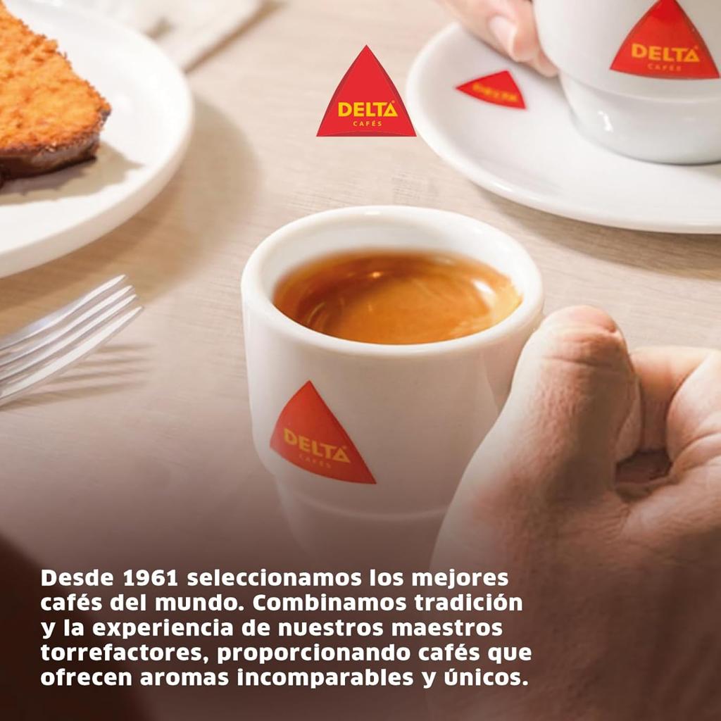 Delta Cafés - Gold Coffee Beans - Blend of Arabica and Robusta Roasted Coffee Beans - Intensity 8 - Very Aromatic with Honey and Ripe Fruit Notes - 1 kg