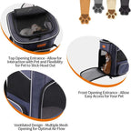 morpilot Cat Carrier Backpack, Foldable Pet Carrier Backpack for Cats and Small Dogs, Dog Backpack Carrier with Ventilated Design Inner Safety Strap, Puppy Carrier Bag for Travel Camping Hiking blue [Energy Class A]
