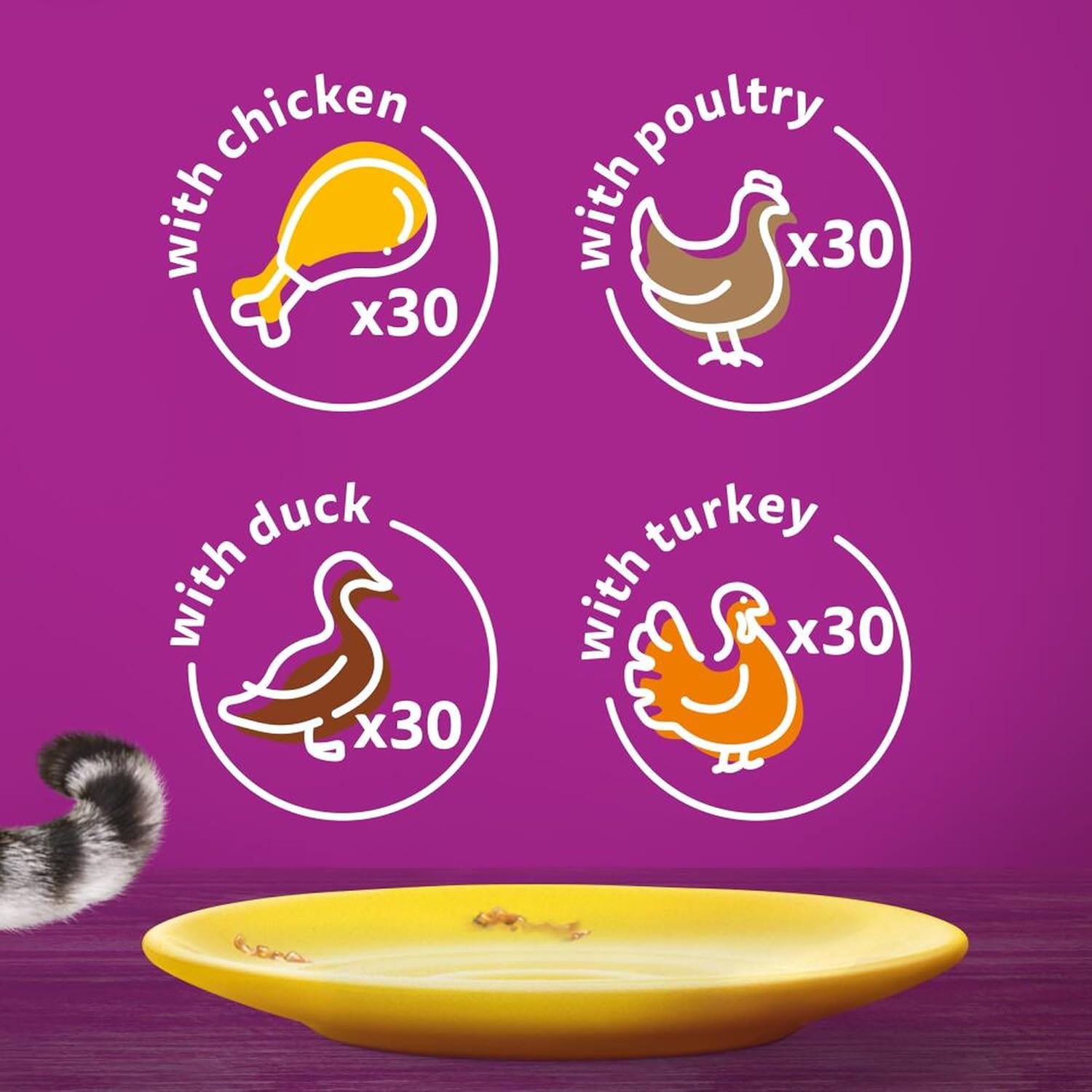 Whiskas 1+ Adult Wet Cat Food Poultry Selection in Jelly 120 x 85g Pouches Megapack, Tender Cuts in Flavoured Gravy, Nutritionally Complete, Easy to Serve, Variety Pack for Adult Cats