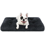 KSIIA Extra Large Dog Bed Washable, XL Calming Crate Mattress with Non Skid Bottom, Fluffy Anti Anxiety Dog Beds, Pet Pillow Cushion, Dark Grey, 105x70x9cm