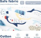 MIKAFEN Baby Winter Sleeping Bag with Feet,100% Cotton Kids Sleeping Bag 2.5Tog with Legs, Blue Penguin 80cm/18-36months