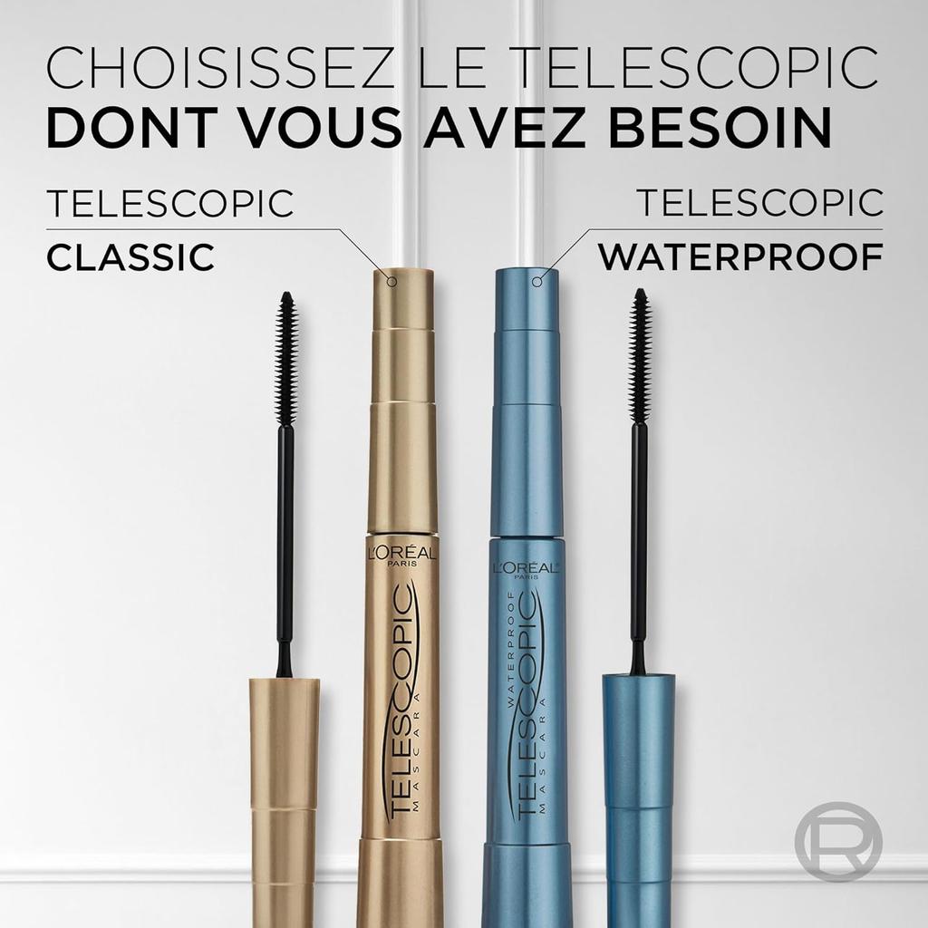 L'Oréal Paris Black Mascara for Precise Separated Eyelashes with Telescopic Length, False Lash Telescopic Gold Mascara, Black, 1 x 8 ml