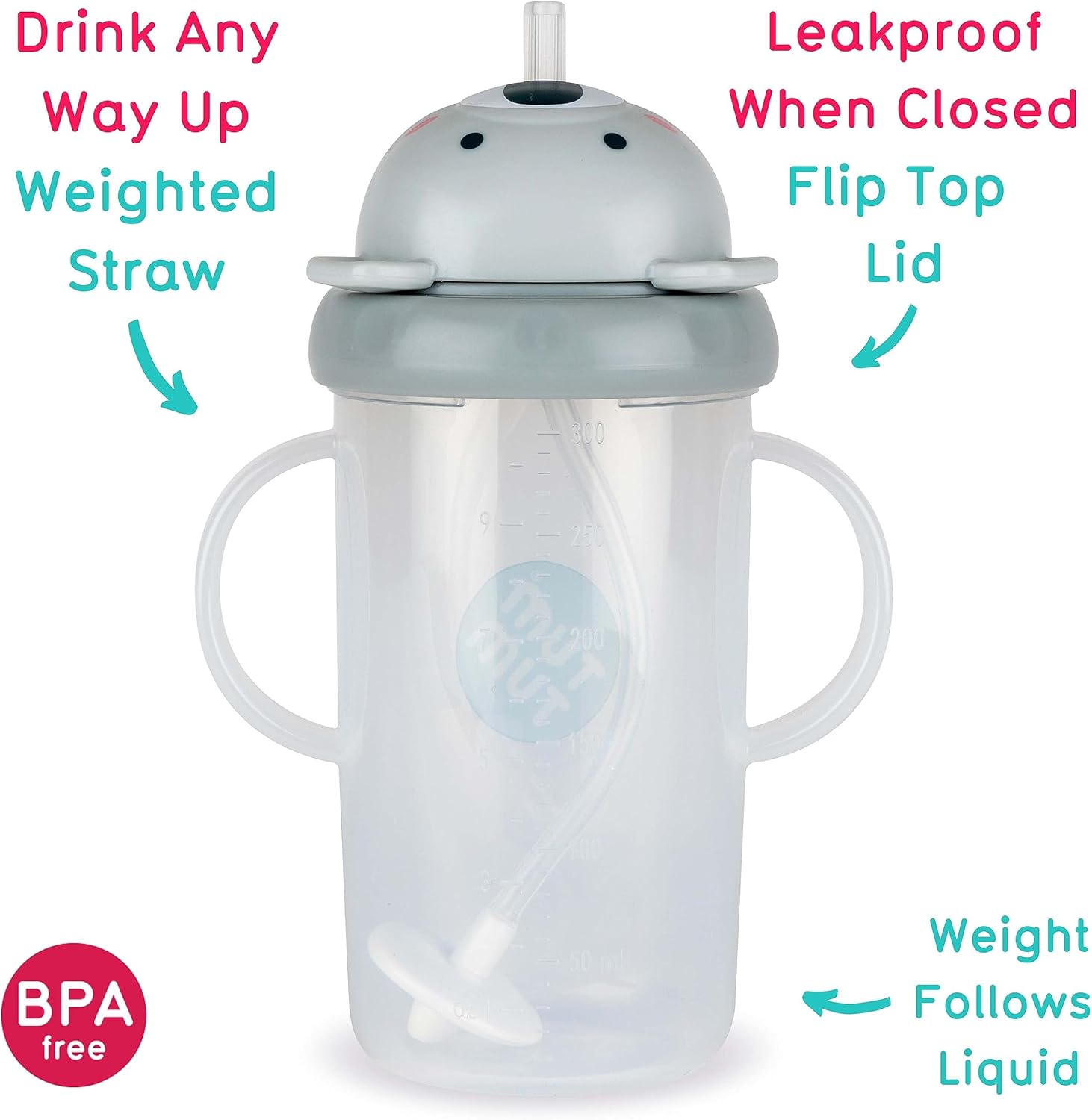 TUM TUM Tippy Up Free Flow Sippy Cup (No Valve), Sippy Cup for Toddlers, BPA Free (Kev Koala 300ml)