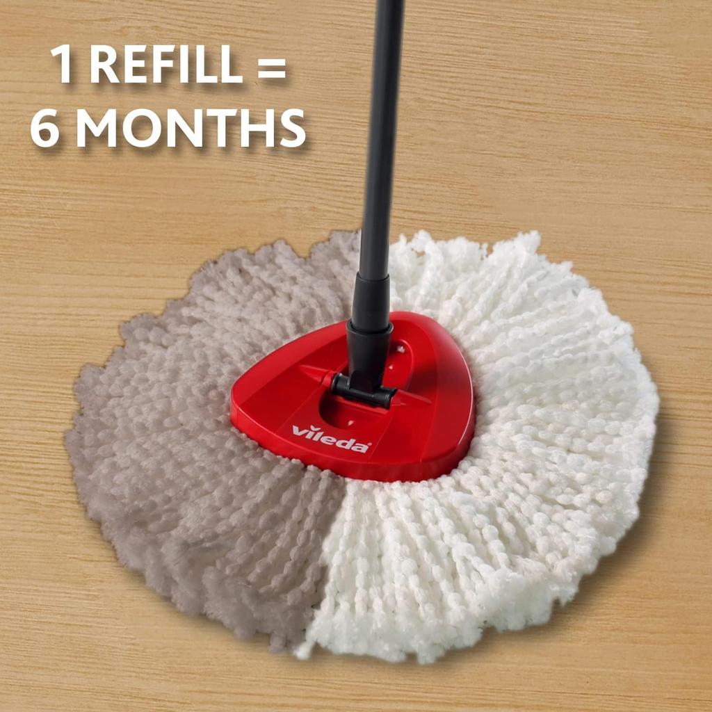 Vileda Turbo Spin Mop Refill, Pack of 2 Turbo Mop Head Replacements, Fits all Vileda Turbo Mops, Authentic Vileda Mop Head