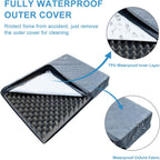Gzvxuny Orthopedic Dog Bed for Medium, Large and Extra Large Dogs, Dog Bed with Removable Waterproof Cover, Egg Foam and Non-Slip Bottom, Pet Bed Machine Washable, Grey XL(104x74x10cm)