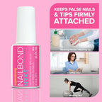 Super Strong Nail Glue for Press On Nails, Tips & False Nails (8ml) NYK1 NailBond Brush On Nail Glue Extra Strong for Press Ons, Tips & Acrylics - Long Lasting, Maximum Strength, Mess-Free Application