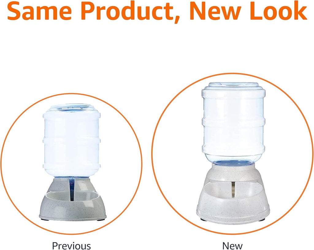 Amazon Basics Dog and Cat Water Feeder, Small, 1 Gallons (3.8 liters), Transparent