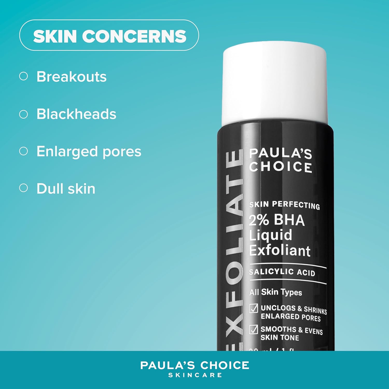 Paula's Choice SKIN PERFECTING 2% BHA Liquid Exfoliant - Face Exfoliating Peel Fights Blackheads & Enlarged Pores - for a Healthy Glow - with Salicylic Acid - Combination & Oily Skin - 30 ml