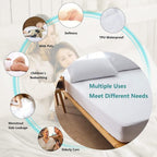 Family Bedding Double Waterproof Mattress Protector - Terry Towel Deep Fitted Mattress Bed Cover - Breathable Cotton Mattress Protector - Mattress Cover for Double Bed. (Double (140x200cm))