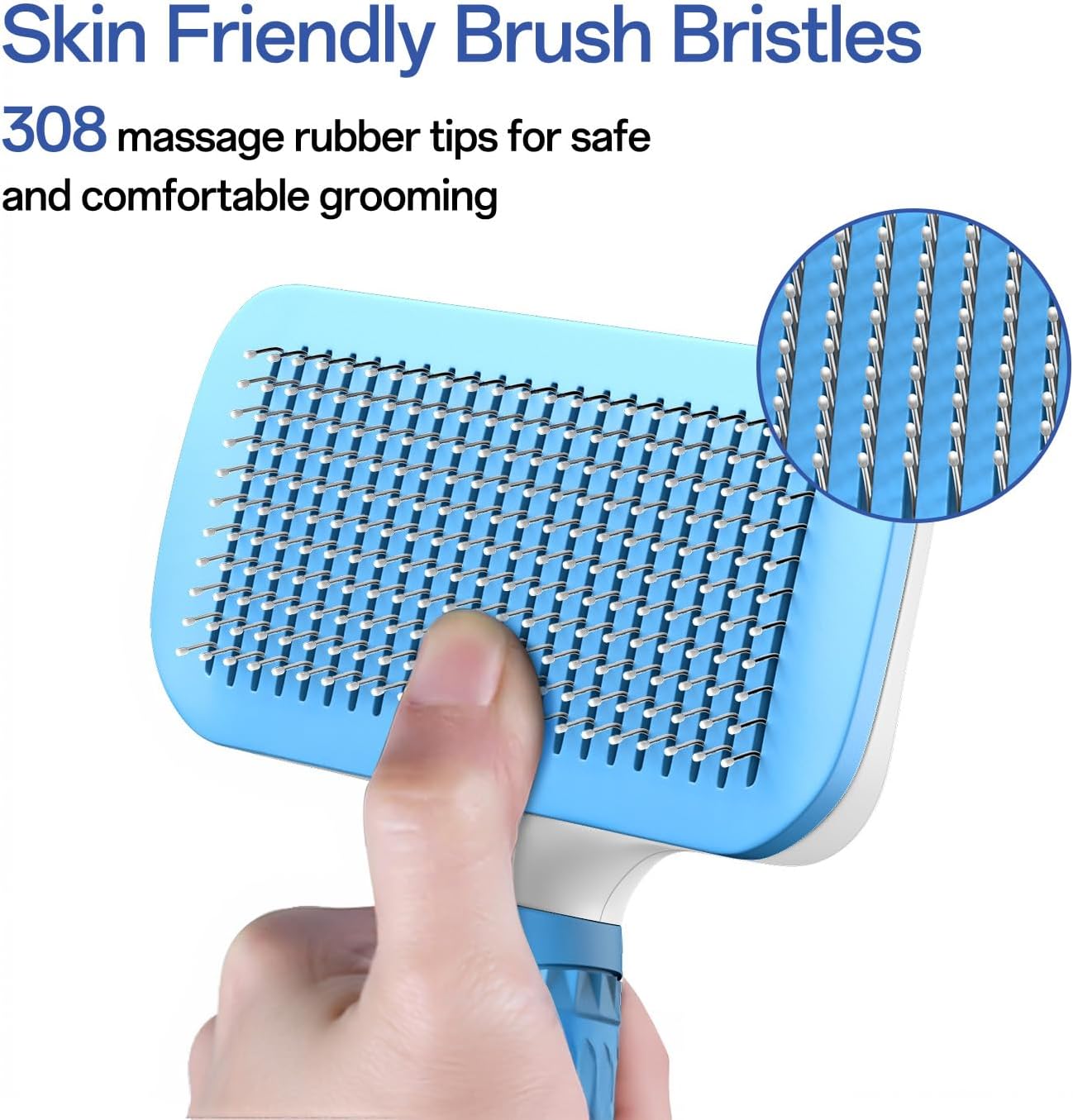 Click to see full view ACE2ACE Cat Brush for Long and Short Hair Cats, Self-cleaning Dog Brush for Shedding, Cardatore Grooming Tool for Dogs Cats, Brush for Poodle Golden Retriever Labrador Husky Bulldog Maltese, Blue