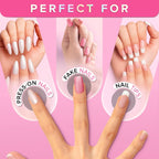 Super Strong Nail Glue for Press On Nails, Tips & False Nails (8ml) NYK1 NailBond Brush On Nail Glue Extra Strong for Press Ons, Tips & Acrylics - Long Lasting, Maximum Strength, Mess-Free Application