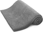 KEPLIN Non-Slip Microfibre Bath & Toilet Mat - Soft, Plush & Comfortable Rug with Machine Washable Design - Water Absorbent & Quick Drying to Keep Bathroom & Home Hygienic & Clean-(40x60cm) Light Grey