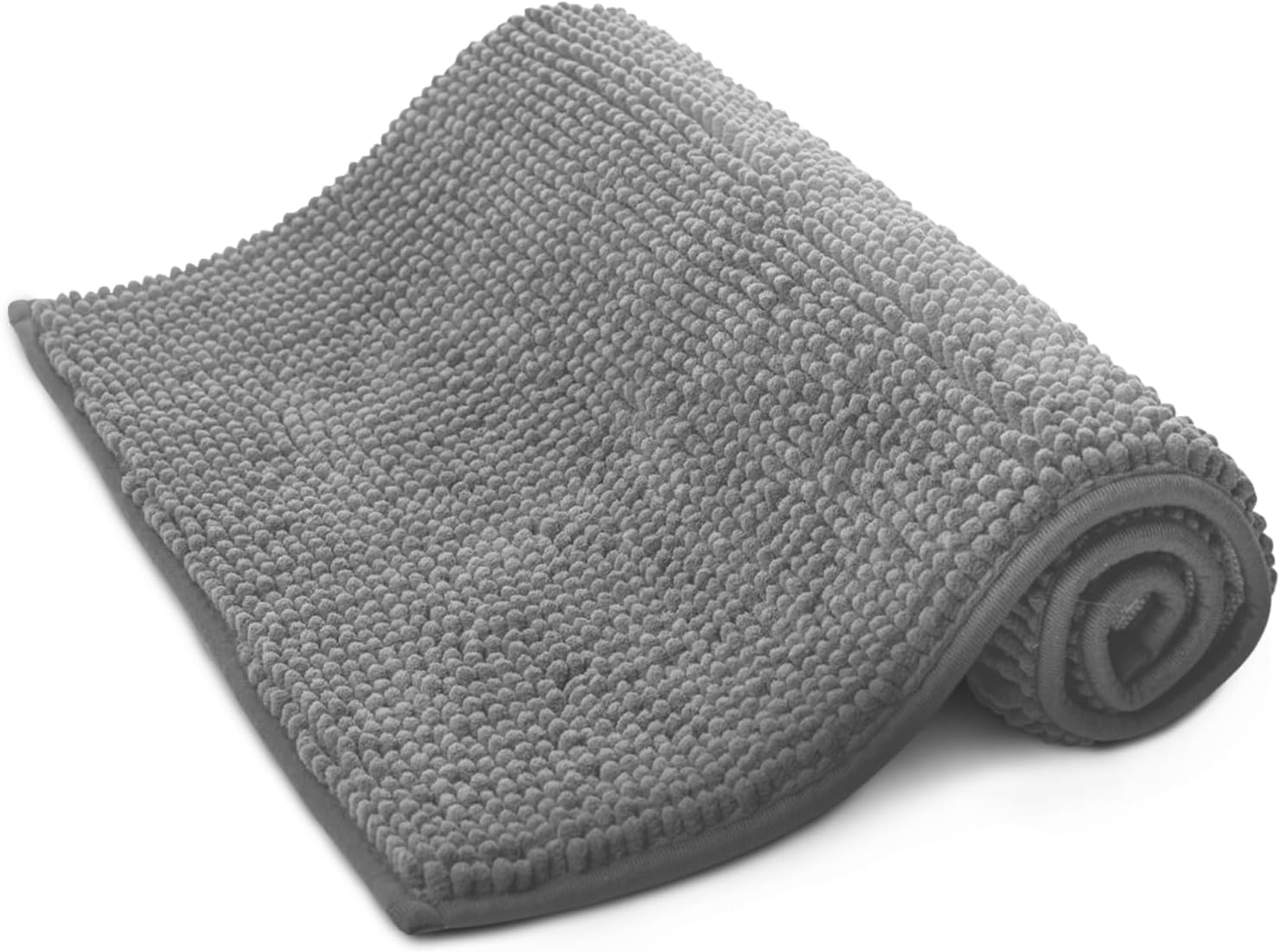 KEPLIN Non-Slip Microfibre Bath & Toilet Mat - Soft, Plush & Comfortable Rug with Machine Washable Design - Water Absorbent & Quick Drying to Keep Bathroom & Home Hygienic & Clean-(40x60cm) Light Grey