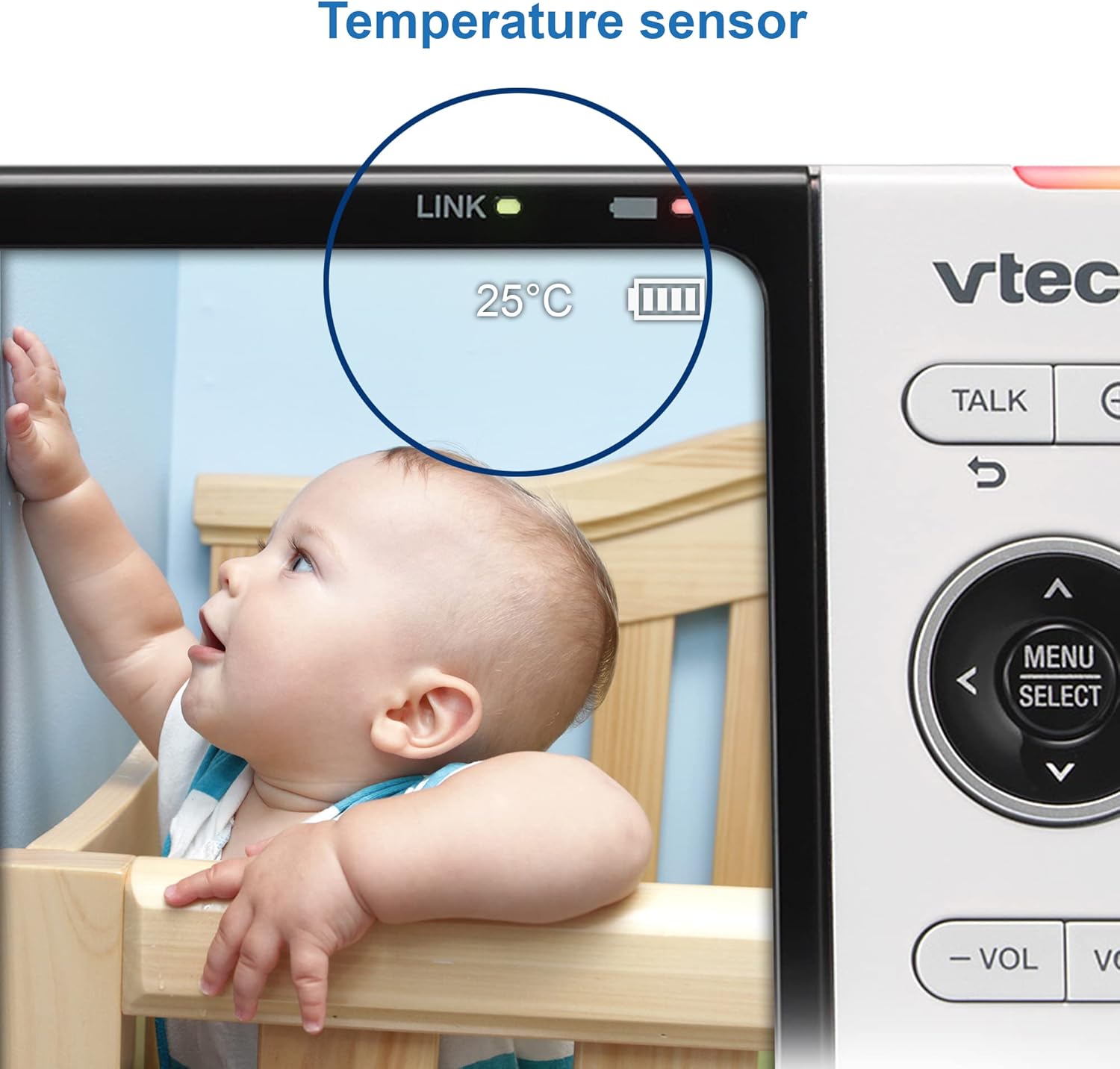 VTech VM818HD Baby Monitor with Camera,HD No-Glare Night Vision,Video Baby Monitor with 5'' 720p HD Display,Night Light,110°Wide-Angle View,True-Colour Day Vision 300m Range,2-Way Talk White