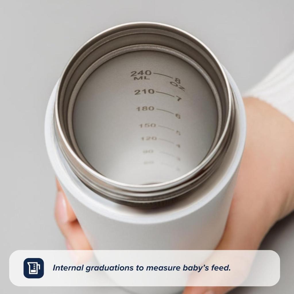 Nuby RapidCool Portable Baby Bottle Maker, Prepare A Formula Feed in Just 2 Minutes, Ideal for Travel Bottles and Night Feeds. Includes Milk Powder Dispenser and Digital Lid. No Filter Needed.