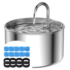 Cat Water Fountain: Stainless Steel Pet Water Fountains Indoor Metal Automatic Cat/Dog Waterer Bowls Faucet Bottle Watering Pets 24/7 Running Water Dispenser for Drinking