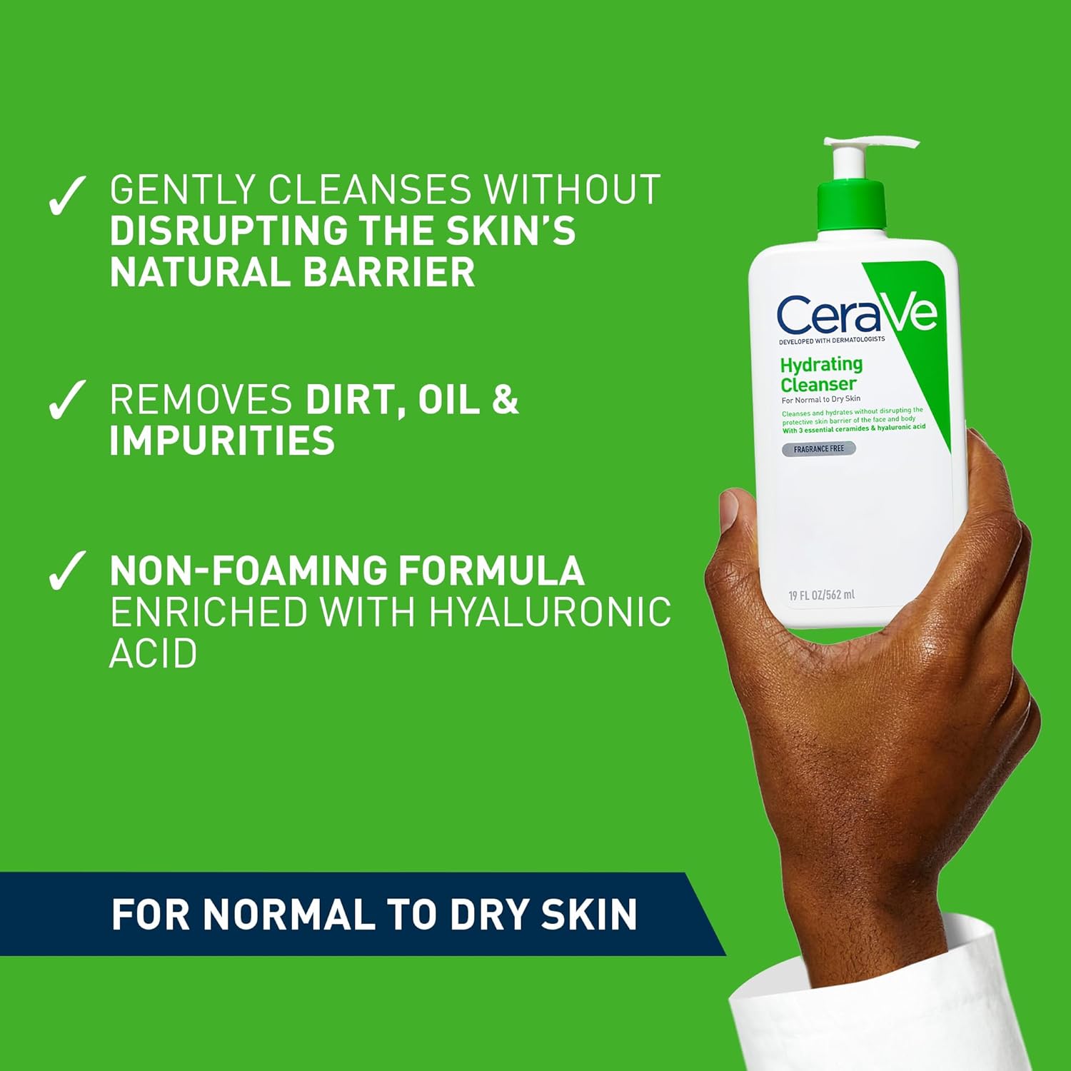 CeraVe Hydrating Cleanser with Hyaluronic Acid for Normal to Dry Skin 562ml