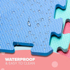 kidoola Foam Baby Play Mat (29x29cm) – Thick & Soft EVA Foam Interlocking Floor Tile Matting for Children – Large Multi Colour, Safe & Comfortable 7mm Thick Play Flooring (9pc)