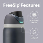 Owala FreeSip Insulated Stainless Steel Water Bottle with Straw for Sports and Travel, Leak Proof, BPA-Free, 945ml, Foggy Tide