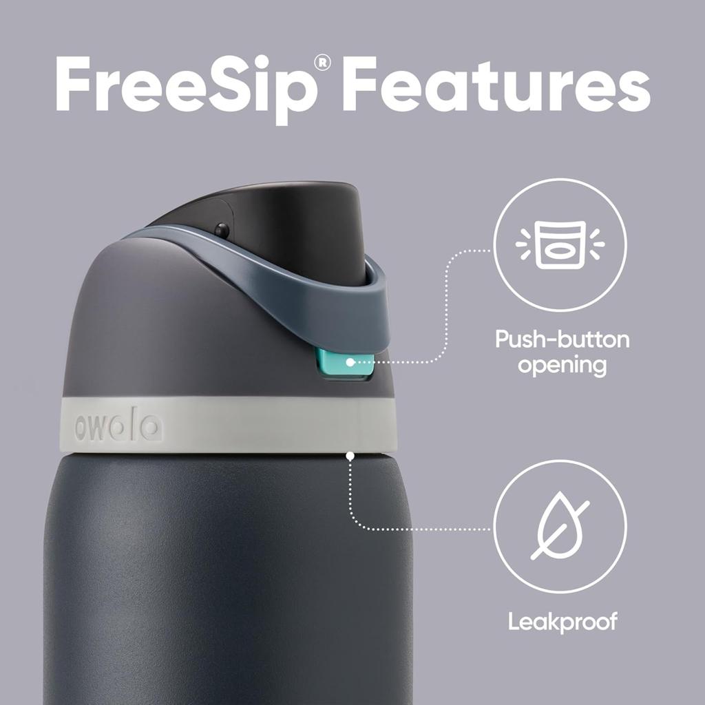 Owala FreeSip Insulated Stainless Steel Water Bottle with Straw for Sports and Travel, Leak Proof, BPA-Free, 945ml, Foggy Tide