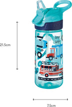 Nuby Super Quench Straw Water Bottle – Spill Proof Active Toddler Sippy Cup | 540ml/19oz | Freeflow | Dishwasher and Steriliser Safe | Suitable Toddler Beaker for 18 Months Plus (Traffic, Pack of 2)