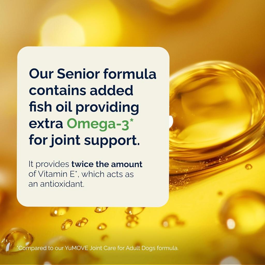 YuMOVE Senior Dog Joint Supplement - 120 Tablets, For Dogs Aged 8+ - Hip & Joint Aid for Older Dogs with Glucosamine, Chondroitin, ActivEase Green Lipped Mussel, Higher Strength for Joint Care