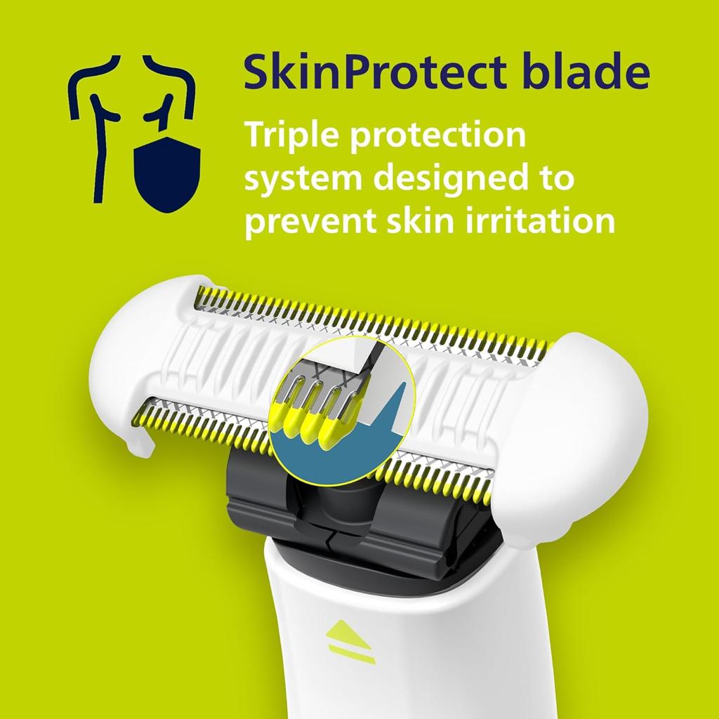 Philips OneBlade Intimate, Designed for Pubic Grooming, Trim and Shave with Extra Skin Protection, Model QP1924/30