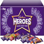 Cadbury Heroes Chocolate Bulk Share Box, Assorted Mini-Size Milk Chocolate Bars, 2 kg (Pack of 1)