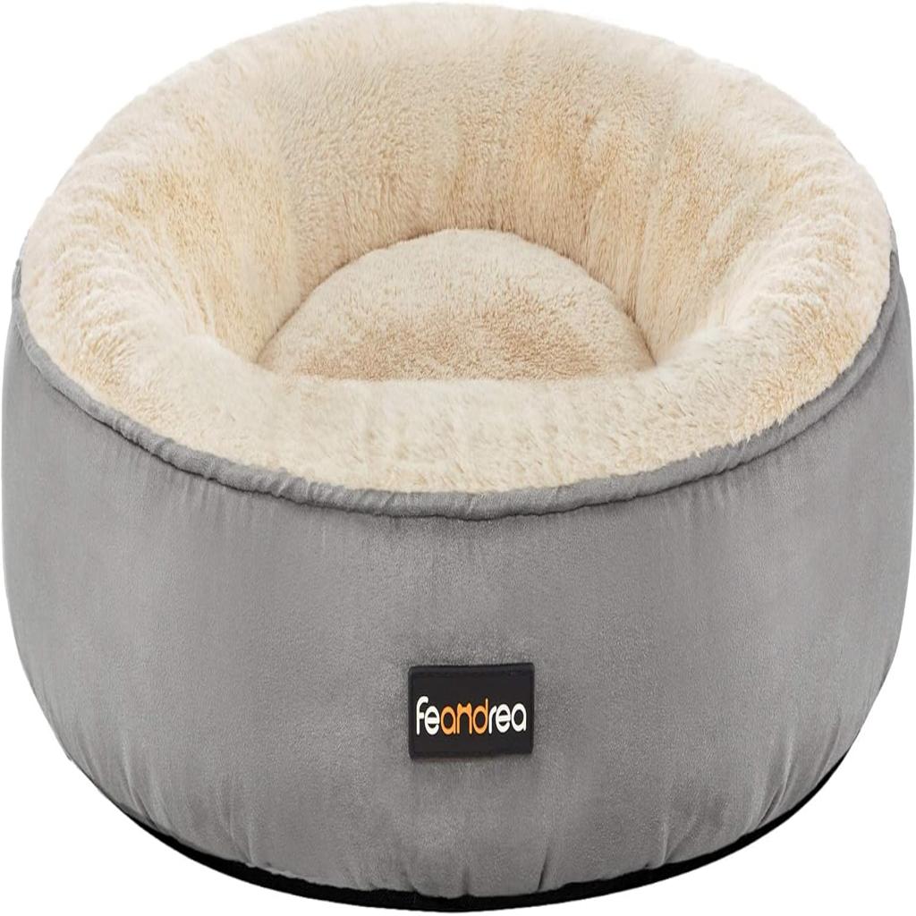 Feandrea PGW050G01 Doughnut Dog Bed/Cat Bed Diameter 50 cm Light Grey